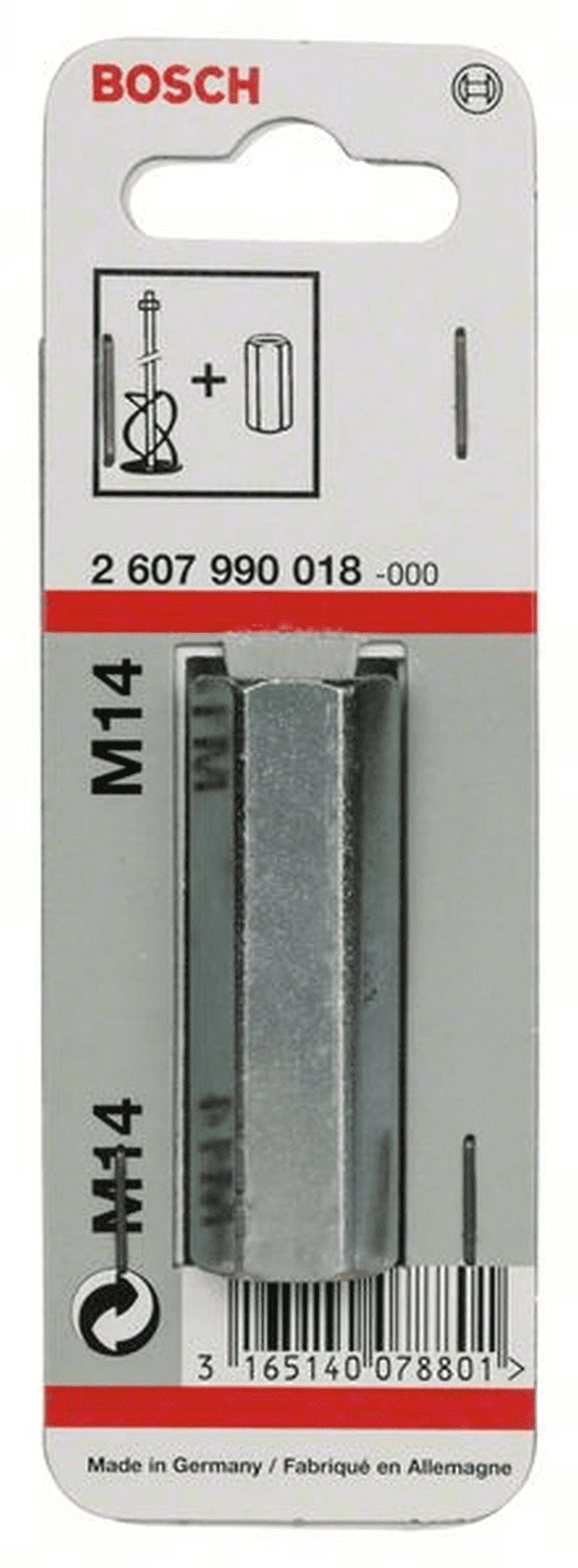 Bosch Adapter Für Rührkörbe Länge: 60 Mm Mit Innengewinde M 14 2607990018