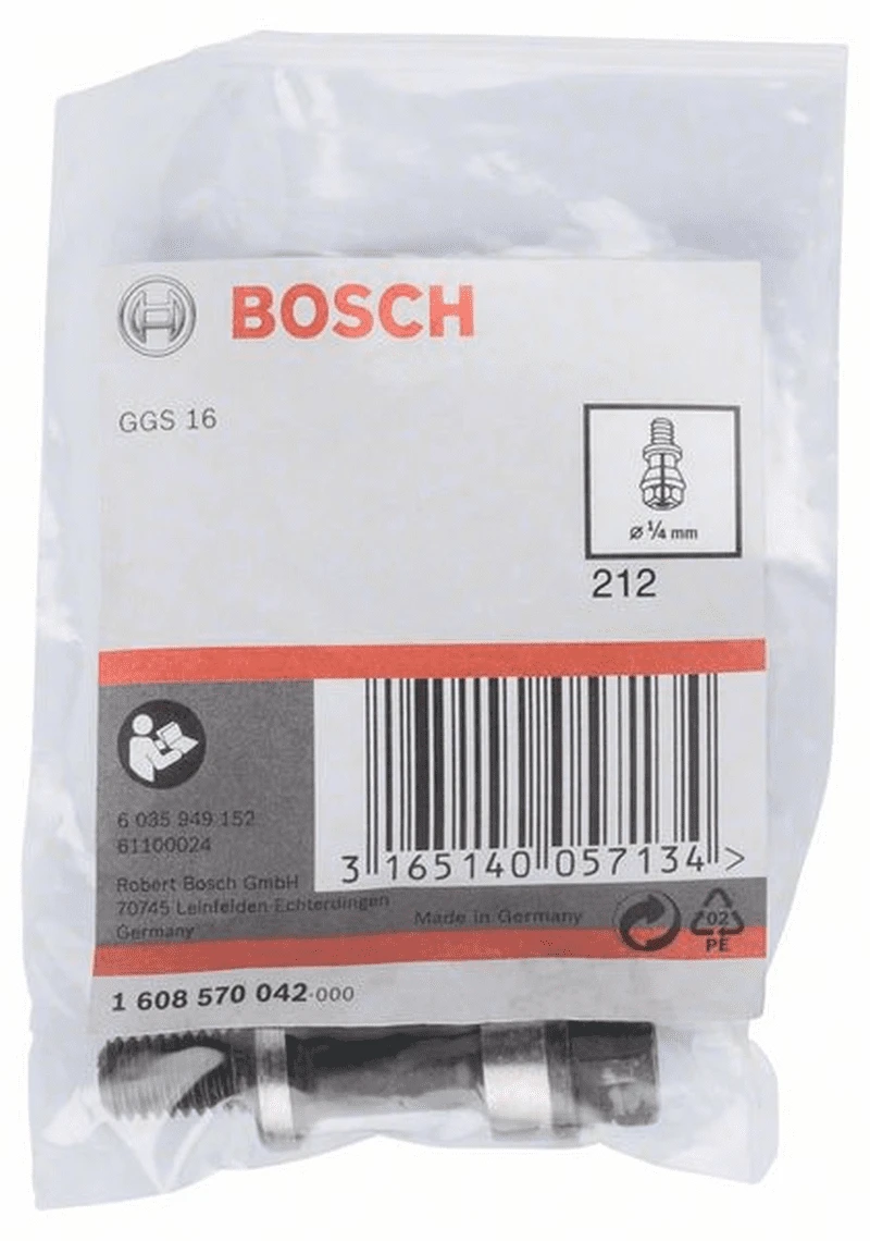 Bosch Spannzange Mit Spannmutter 1/4" Für Bosch-Geradschleifer Passend Zu GGS 16 1608570042 – Bild 2