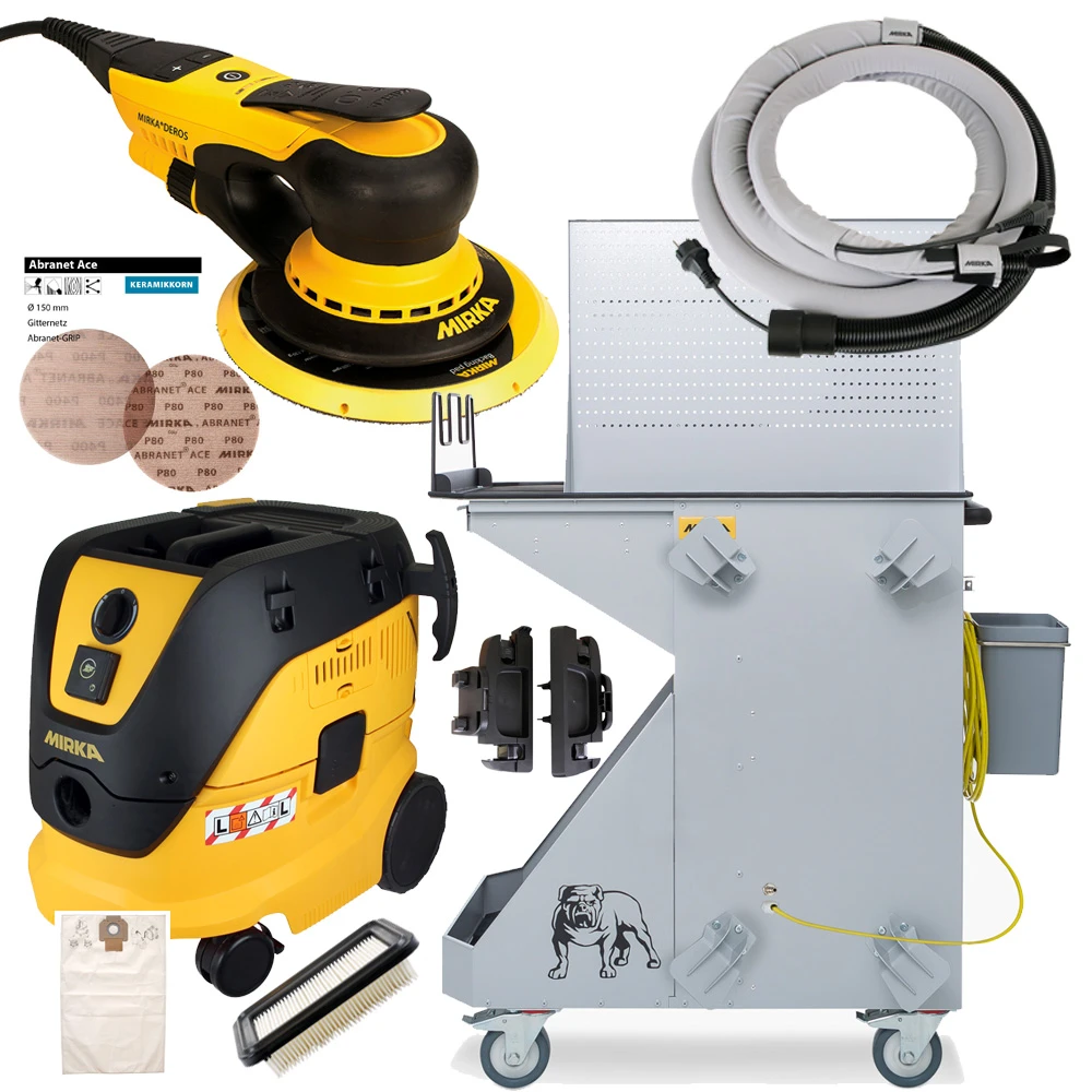 MIRKA Smart Cart III 3 + DEROS 150mm 5mm Hub + Sauger 1230 L PC KIT1811ARMDE
