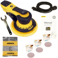 Exzenterschleifer Elektro Mirka DEROS 650CV Set + 150 Abranet Scheiben Gratis