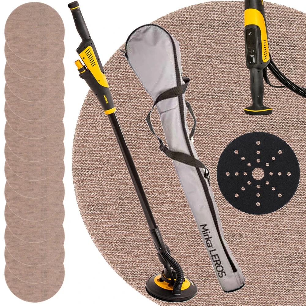 MIRKA LEROS Wand Deckenschleifer MIW9502022BA + 35x Abranet Schleifscheiben 225 Mm