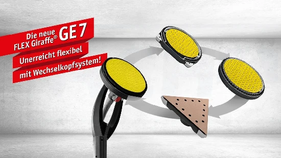 FLEX Giraffe GE 7 R + Randnaher Rundkopf +Schlauch +Tasche 447447 447.447 Langhalsschleifer – Bild 8